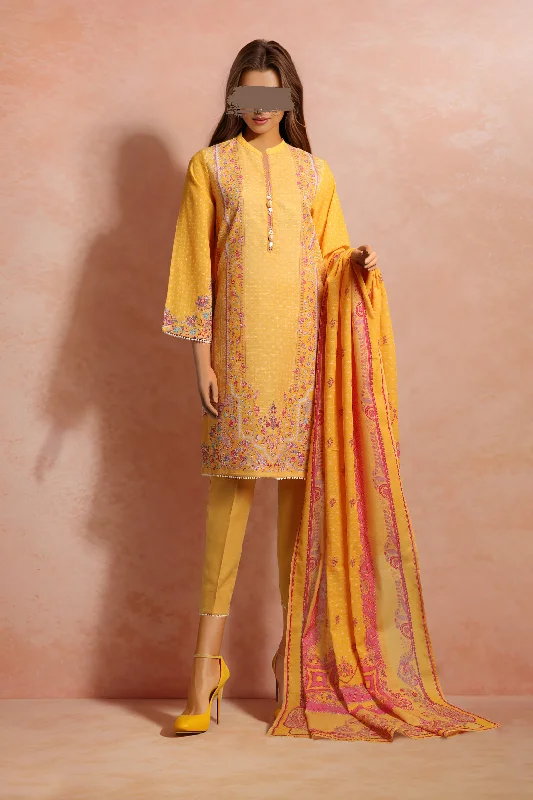 Printed Khaddar Stitched 3 Piece