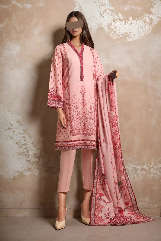 Printed Khaddar Stitched 3 Piece