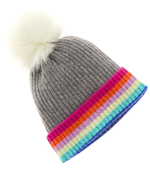 Hannah Rose Rainbow Tipped Cashmere Hat