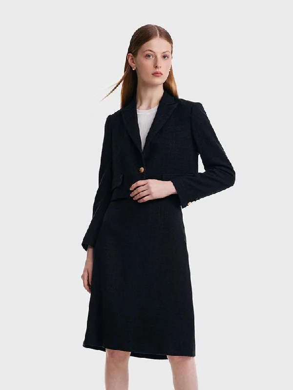 Short Blazer And A-line Women Skirt Two-Piece Suit