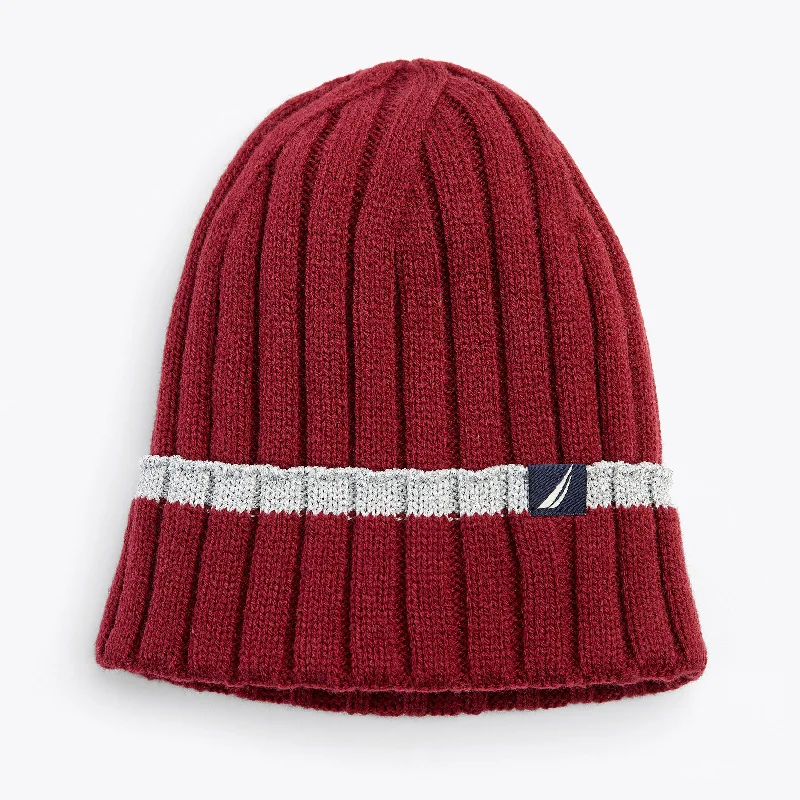 Nautica Ribbed Metallic-Tipped Beanie