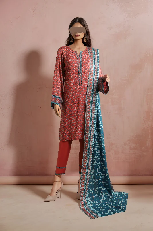 Printed Arabic Linen Stitched 3 Piece