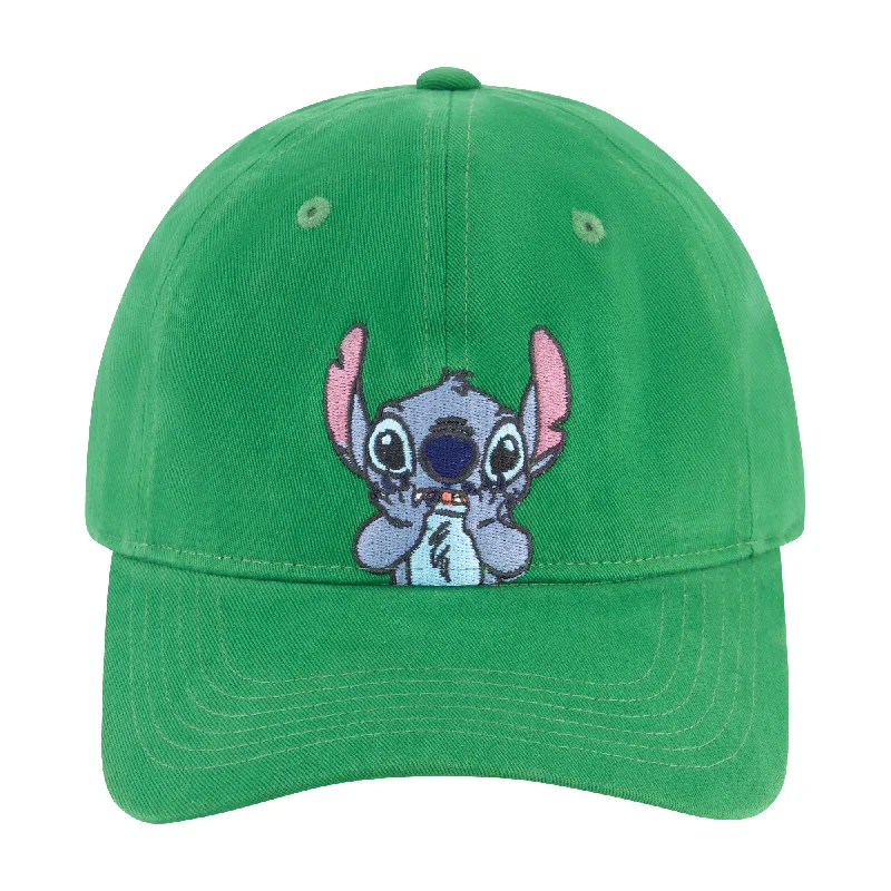 Disney Stitch Hands On Face Peek A Boo Embroidery Dad Cap