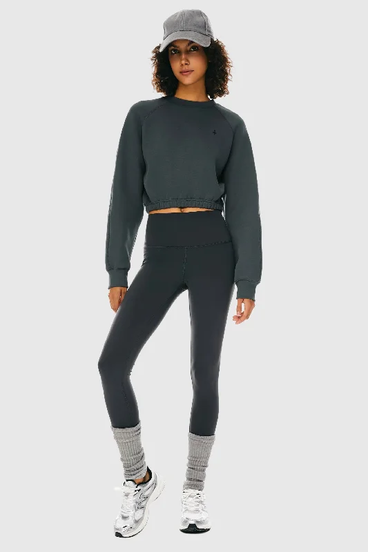 Oversized Cropped Sweatshirt Long Sleeve