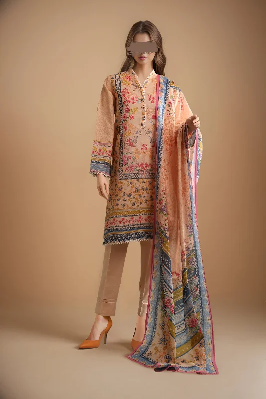 Printed Khaddar Stitched 3 Piece