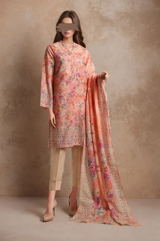 Printed Khaddar Stitched 3 Piece