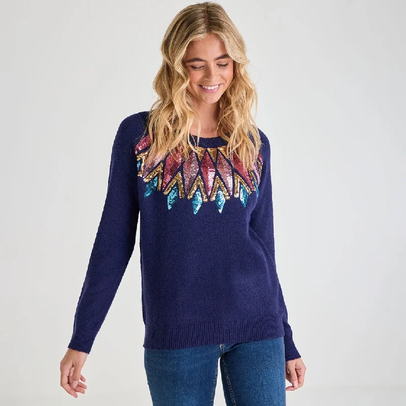 Ladies Diamond Fairisle Xmas Jumper