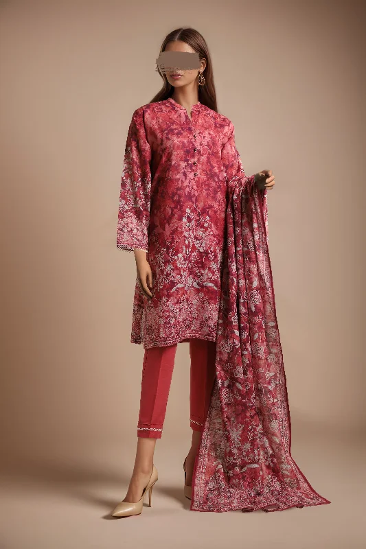 Printed Khaddar Stitched 3 Piece