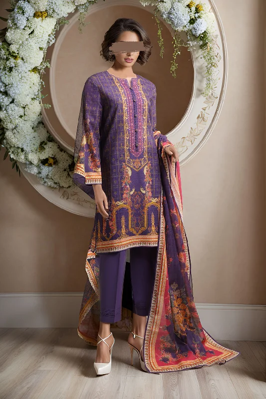 Printed Khaddar Stitched 3 Piece