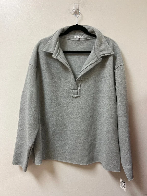 Sweatshirt Collar By White Birch In Grey, Size: 1x