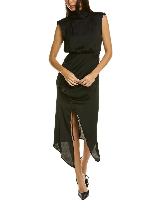 Area Stars Side Ruched Midi Dress