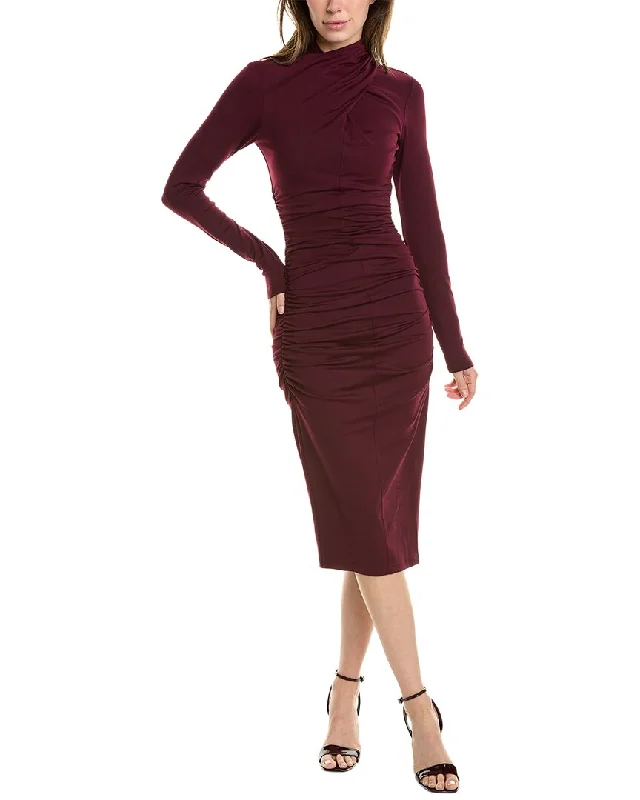 susana monaco Crisscross Mock Midi Dress