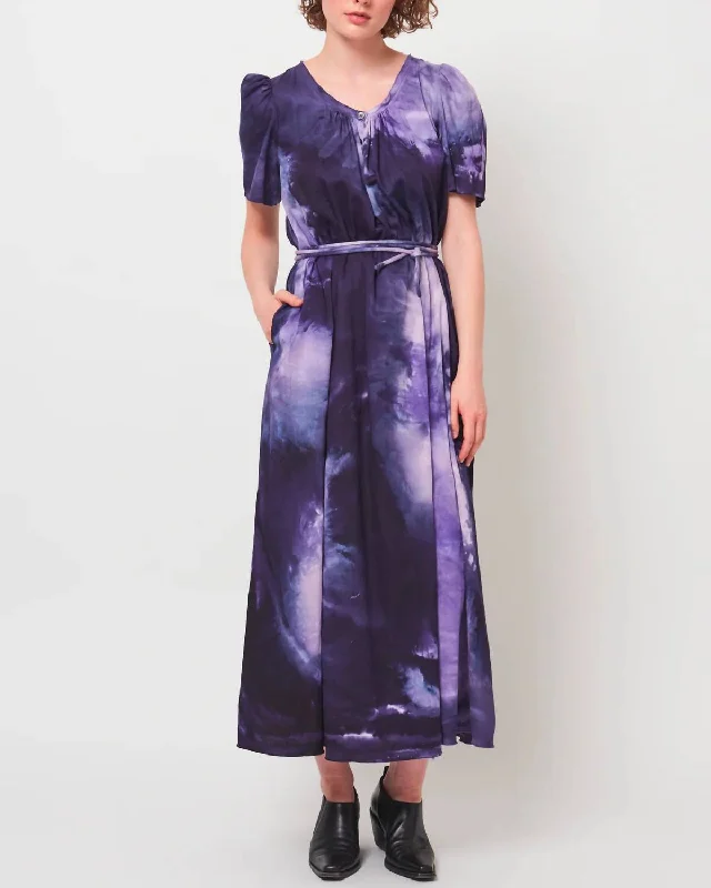 Flutter Maxi Dress In Cosmic Eggplant