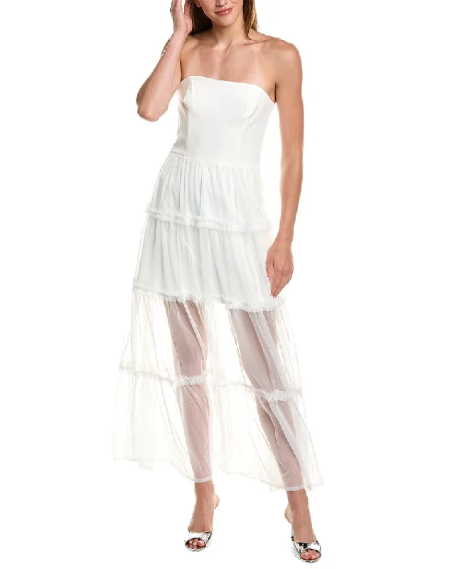 French Connection Whisper Strappy Tulle Maxi Dress