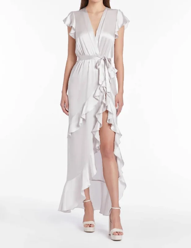 Johanna Silk Maxi Dress In Ceramic