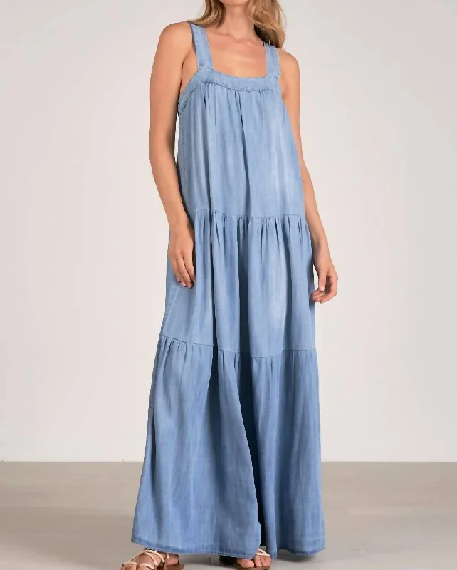 Lucielle Maxi Dress In Denim