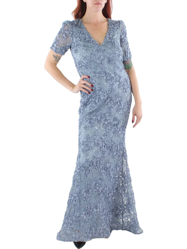 Womens Lace Maxi Evening Dress