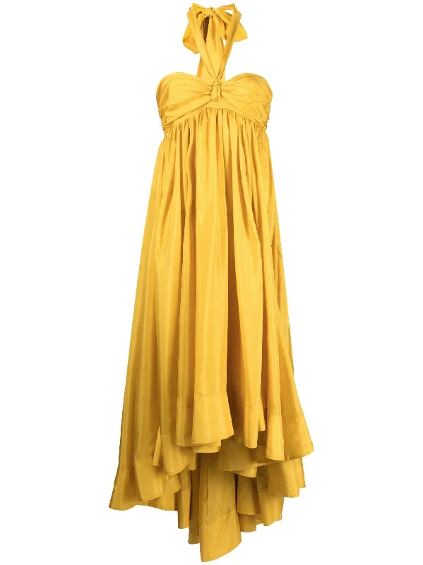 Zimmermann Devi Halter Maxi Dress Mustard