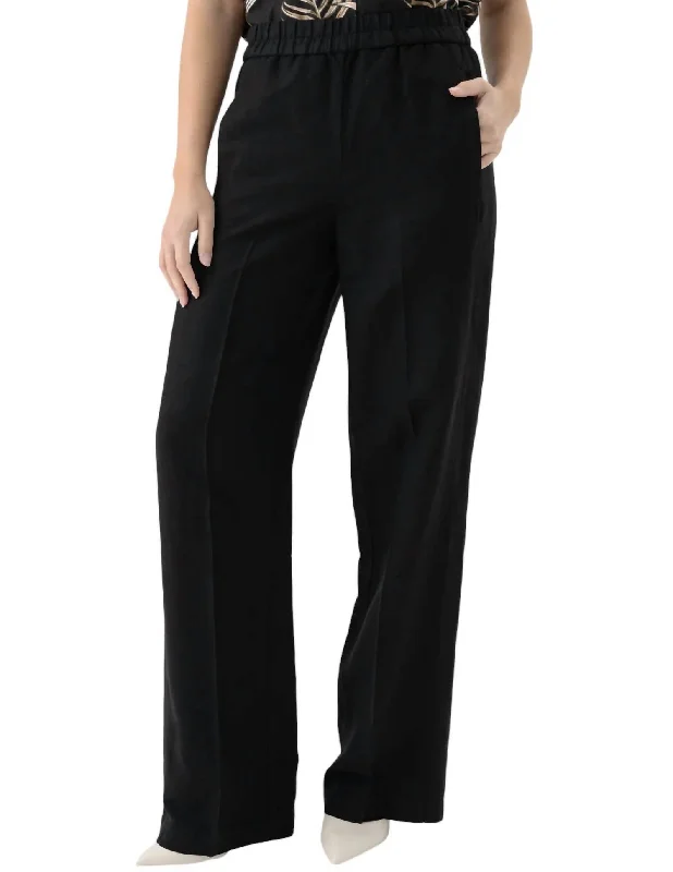 Linen Woven Pant In Black