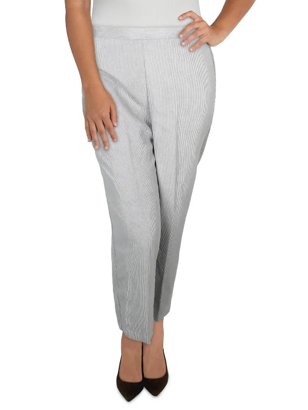 Petites Womens Textured Pockets Dress Pants