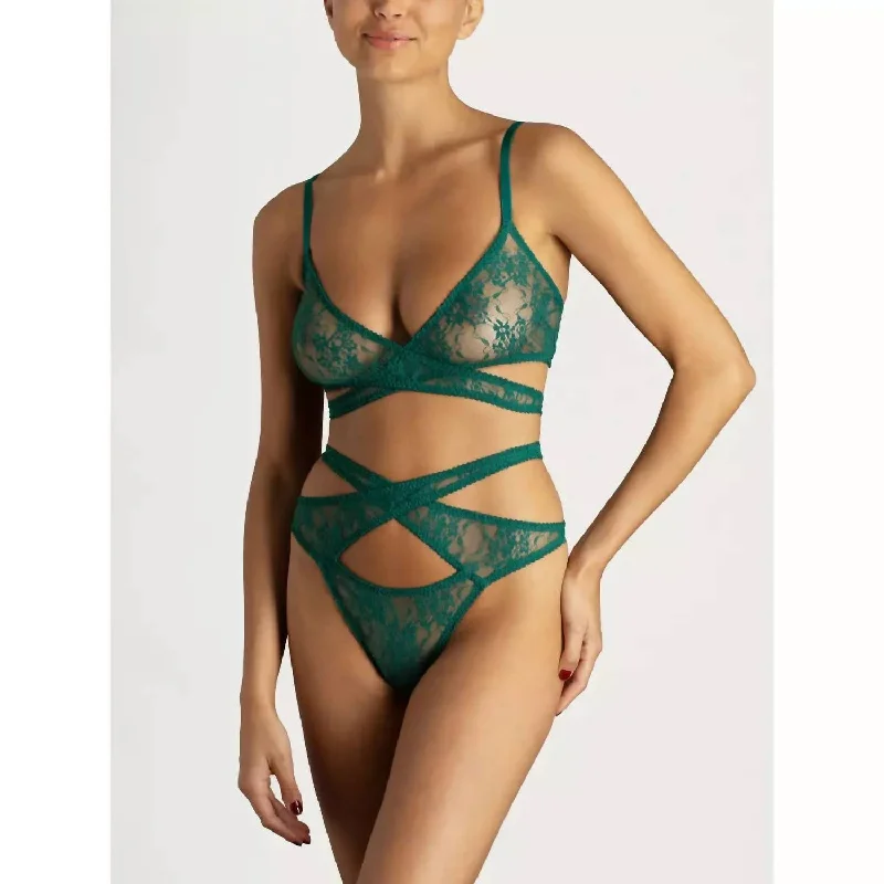 Muse Georgia High Waist Thong In Green