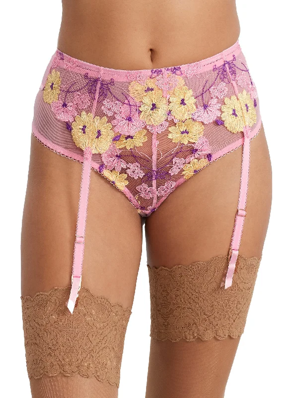 Playful Promises Women's Luna Picot Elastic Garter Belt