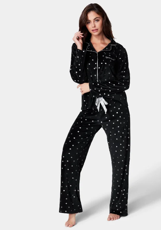 Silver Foil Plush Pajama Set